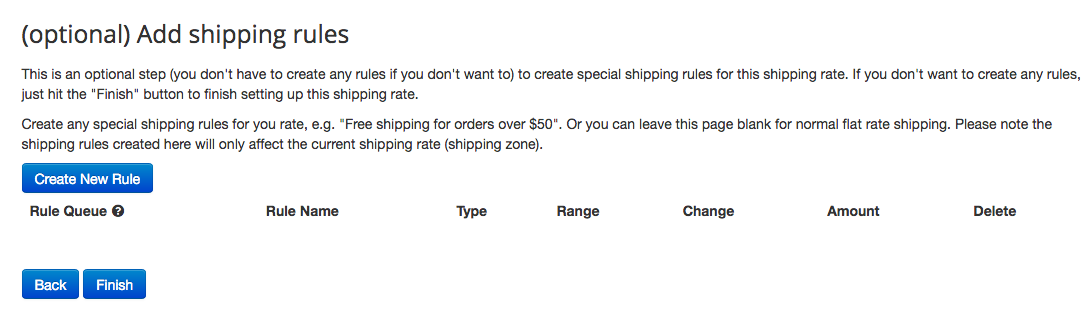 Better Shipping for Shopify create a new shipping rule screenshot