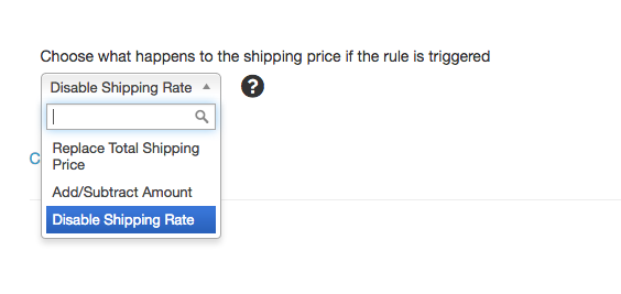 Better Shipping for Shopify set disable shipping rate action to specific include products rule  screenshot