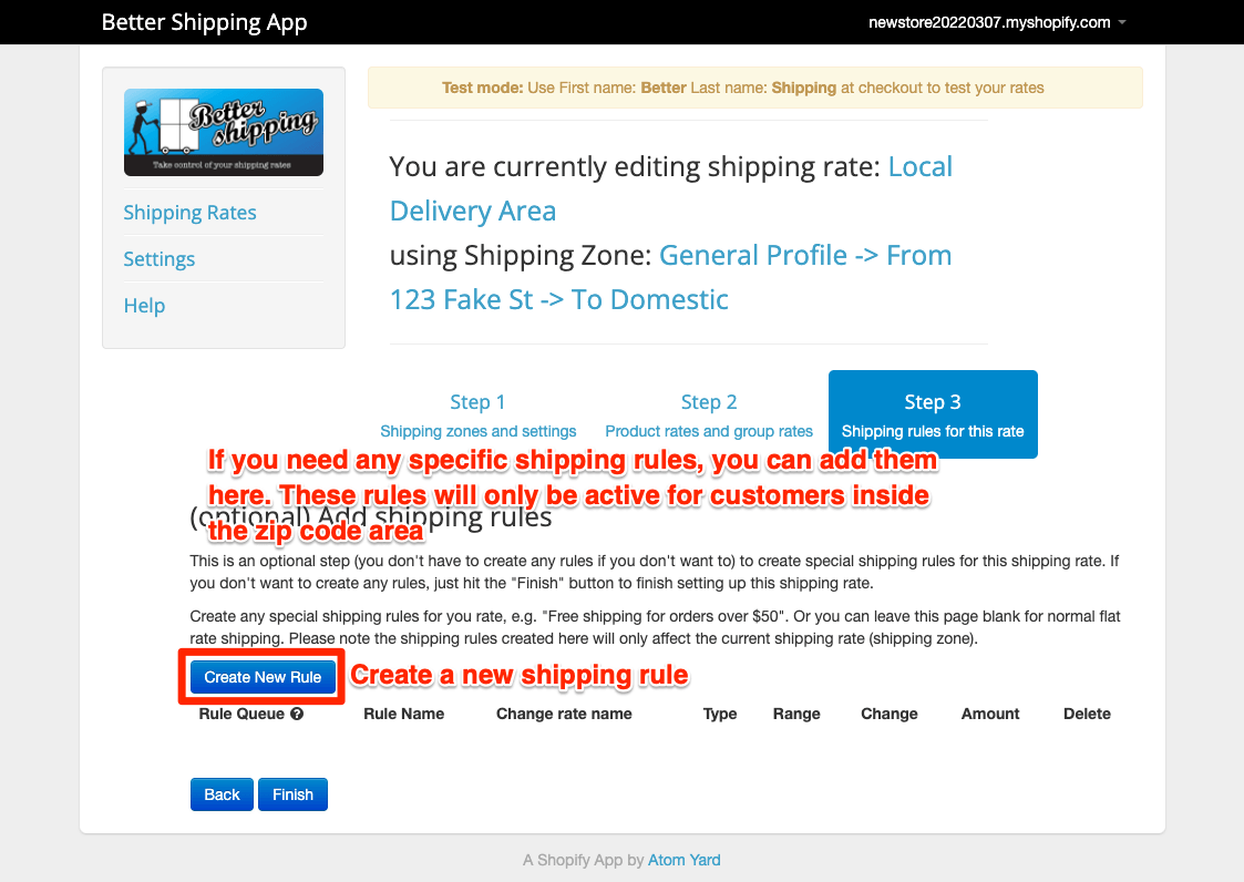 Better Shipping for Shopify create advanced shipping rules screenshot